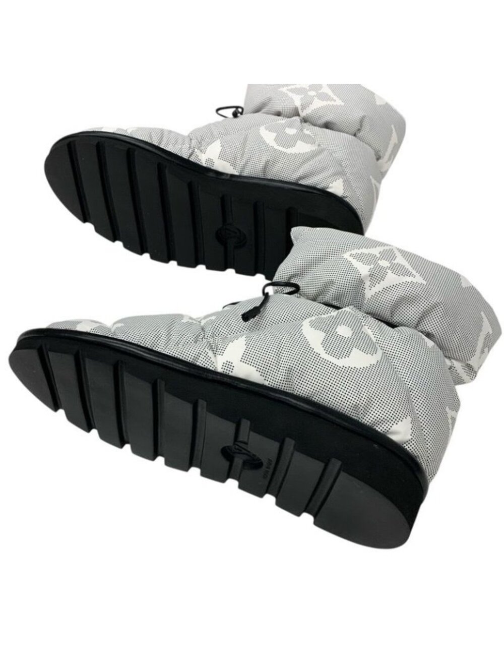 Louis Vuitton Pillow Line Monogram Boots Short Shoes Nylon White Black - Picture 6 of 9